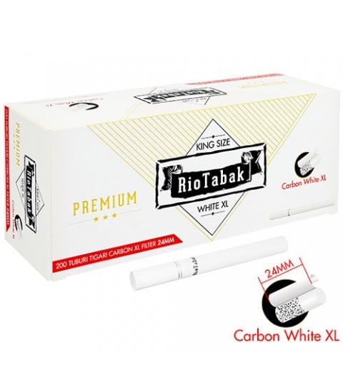 Tuburi Tigari RioTabak White XL Carbon Activ 200
